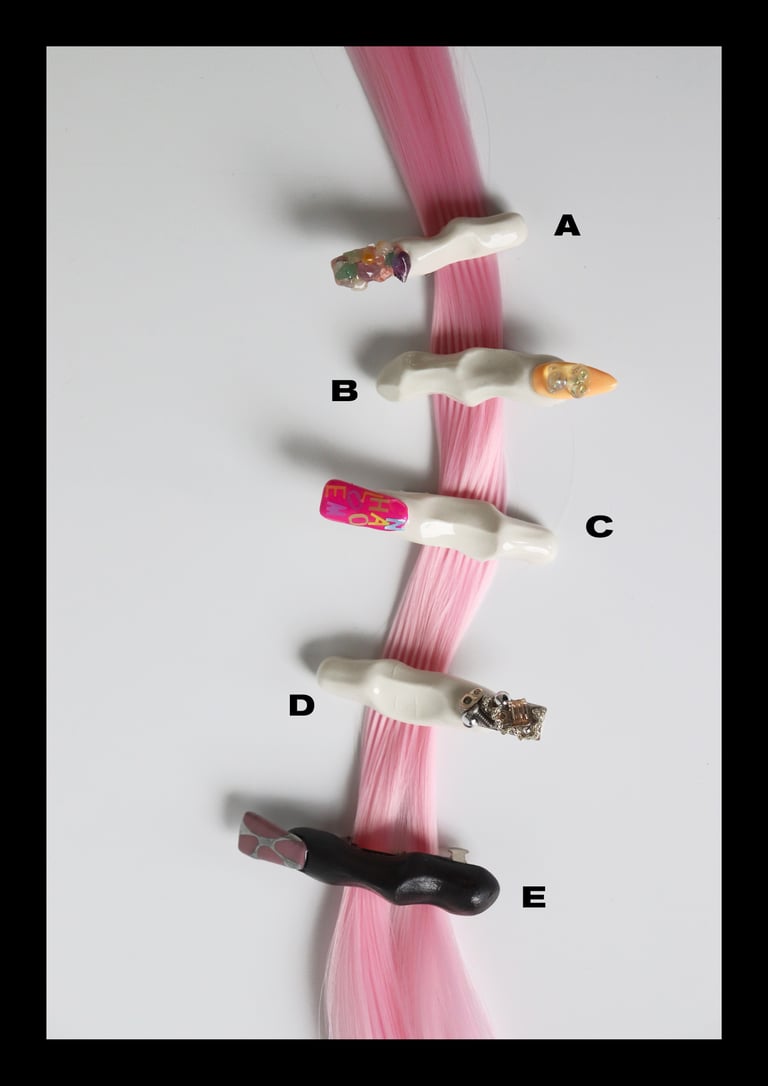 Small Finger Hair Clips #1