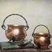 Image of Large Vintage Copper Cauldron 