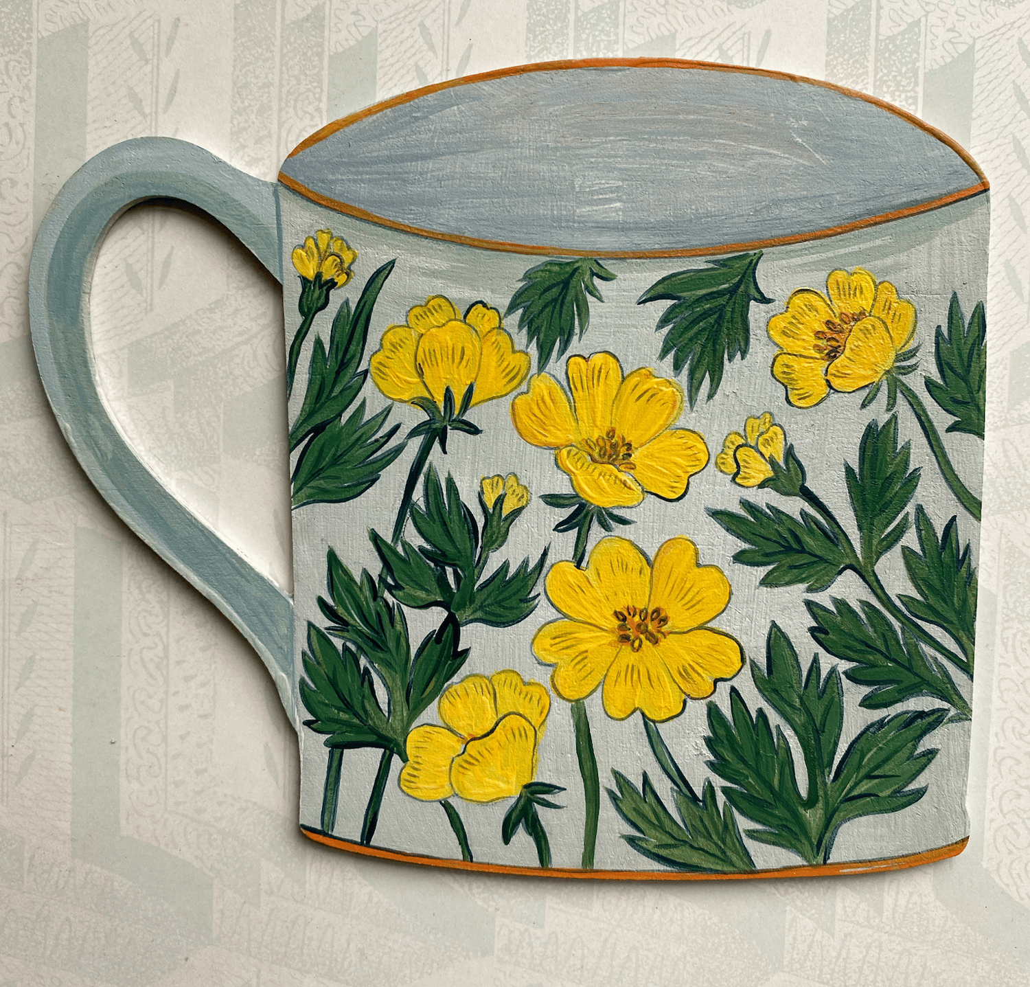 Image of Wooden pottery cutout Buttercup cup