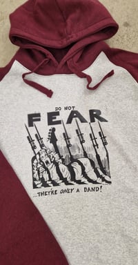 Image 2 of Fear "Only a Band" grey/burgundy hoodie