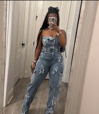 CROSS ME DENIM JUMPSUIT 