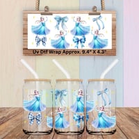 Image 1 of Princess Pooh  6 Designs Character Coquette Bow Collection Double Sided Uv Dtf Wrap