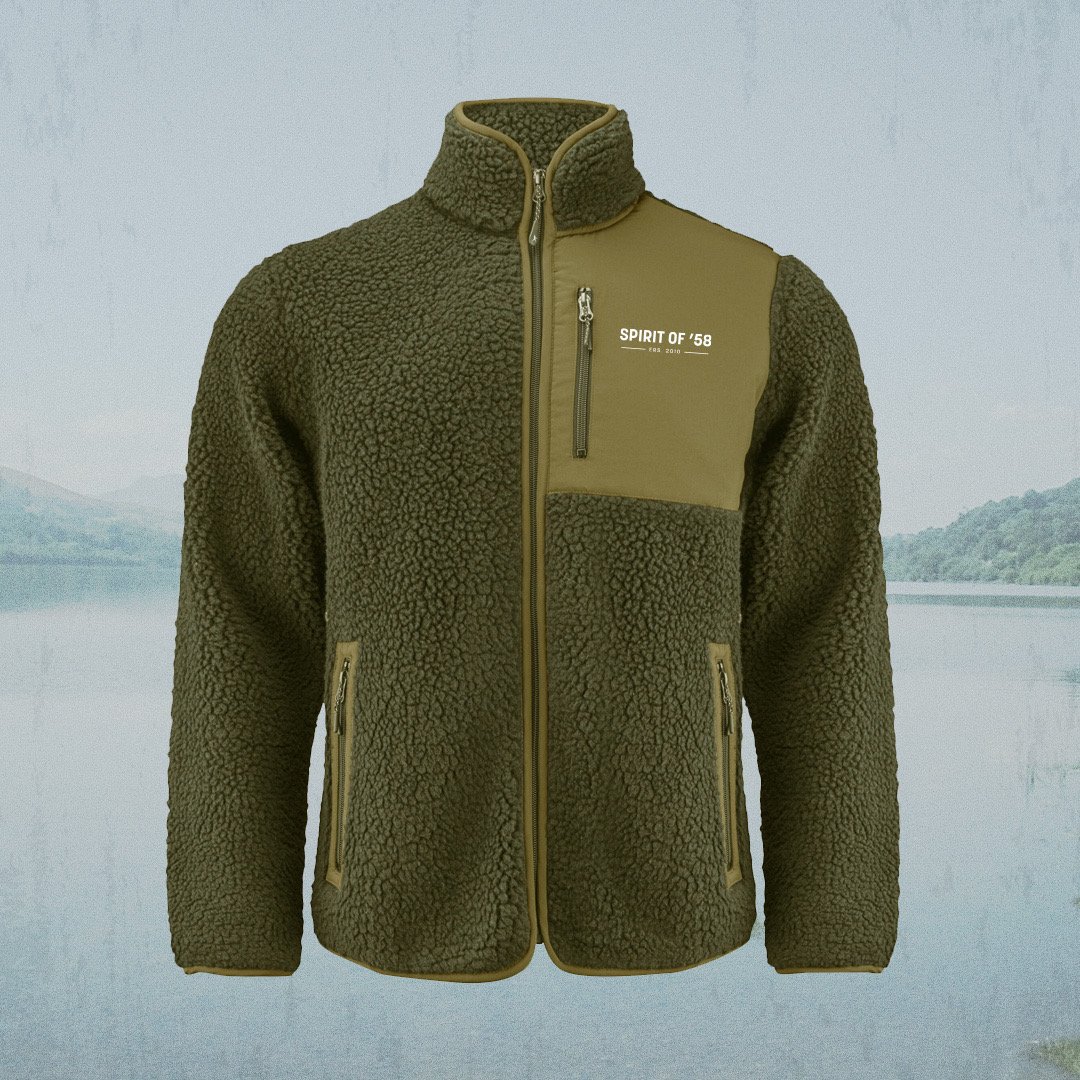 Image of Spirit of 58 Sherpa Fleece  in Moss Green  