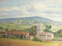 Image 4 of Vintage Small Watercolour Painting, Rural Village Landscape, Signed, Frame Size 11 2/10 x 9 2/10 ins