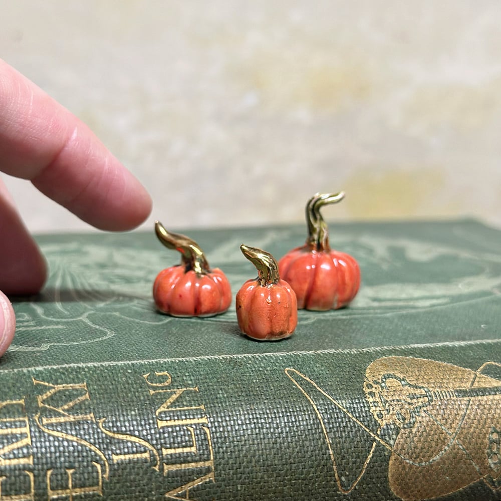 Image of Mini Handmade Ceramic Orange Pumpkins