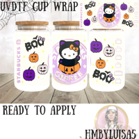 Image 1 of Kitty x pumpkin UVDTF cup wrap 