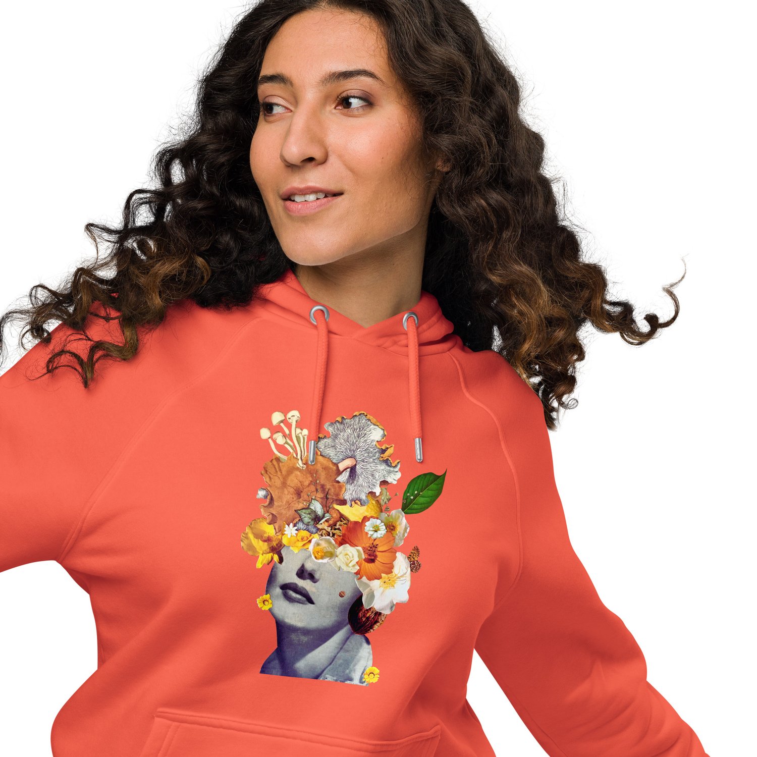 Image of She's a Lil' Nuts - Eco Raglan 100% Cotton -  Pullover Hoodie