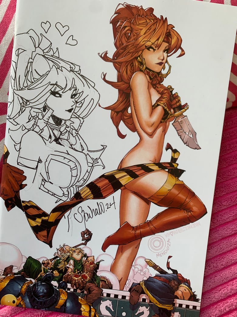 Image of BATTLE CHASERS VIRGIN VARIANT COVER with Red Monika remarque--