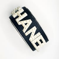 Image 3 of CHANEL INSPIRED PEARL LETTER CUFF BRACELET