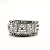 Image 1 of CHANEL INSPIRED AB RHINESTONE LETTER CUFF BRACELET 