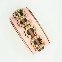 Image 3 of PINK GUCCI INSPIRED GOLD LETTER CUFF BRACELET