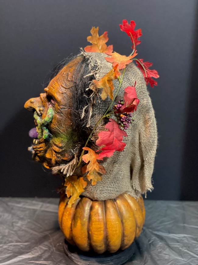 Pumpkin Worm Witch - Display Latex Mask