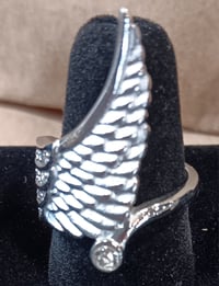 Heavy Metal Jewelry - Wing/Stone Ring