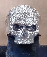 Heavy Metal Jewelry - Bling Skull Ring (Clear)