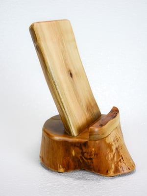 Image of Handmade Ash wood cell or ipad tablet stand for office desk or table