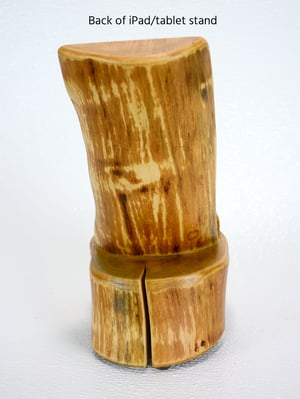 Image of Handmade Ash wood cell or ipad tablet stand for office desk or table