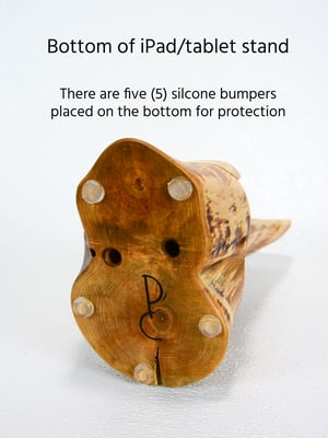 Image of Handmade Ash wood cell or ipad tablet stand for office desk or table