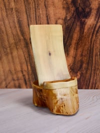 Image 1 of Handmade Ash wood cell or ipad tablet stand for office desk or table