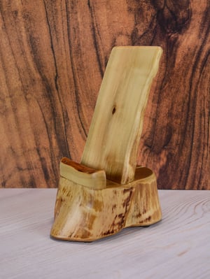 Image of Handmade Ash wood cell or ipad tablet stand for office desk or table