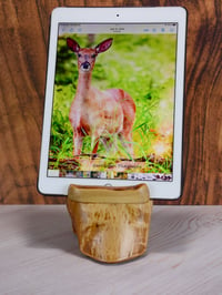 Image 5 of Handmade Ash wood cell or ipad tablet stand for office desk or table