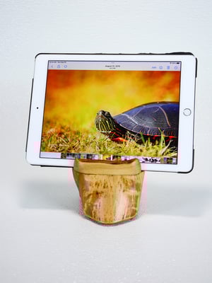 Image of Handmade Ash wood cell or ipad tablet stand for office desk or table