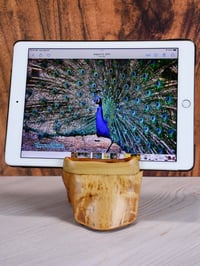 Image 7 of Handmade Ash wood cell or ipad tablet stand for office desk or table