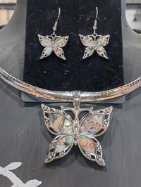 Heavy Metal Jewelry - Butterfly Pendant and Earrings Set