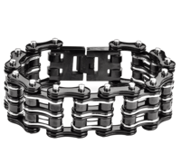 Heavy Metal Jewelry - Black/Silver Bike Chain Bracelet