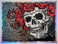 Skull n' Roses, 2024 (Rainbow Foil Variant, Hand Painted Multiple)