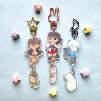 Link Click Holographic Double Charm Keychains