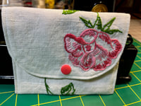 Image 1 of Vintage Pink Rose Embroidered Little Wallet