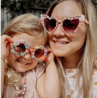 Image 3 of Adults DIY Craft Bedazzle Sunnies Kit - PINK LOVE HEART