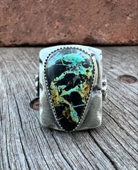 Image 2 of WL&A Handmade Black Jack Ribbon Thunderbird Signet Ring - Size 10