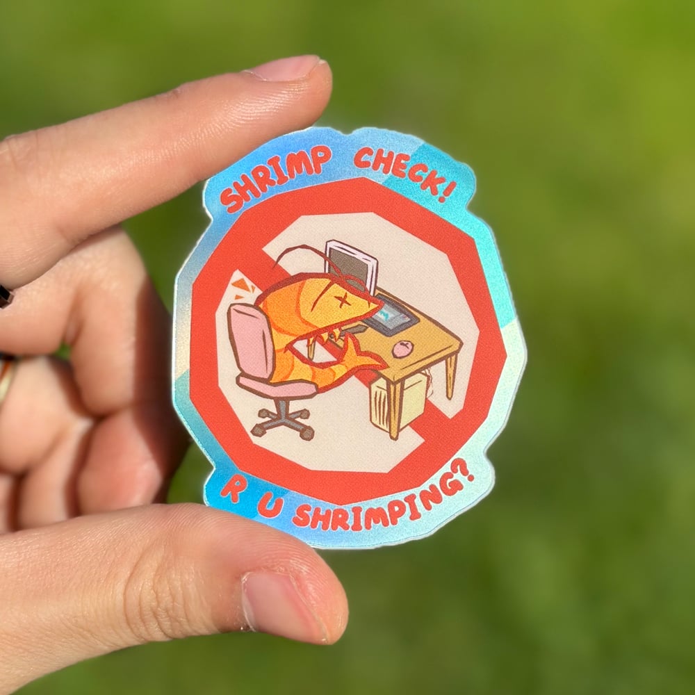 Image of Shrimp Check Sticker