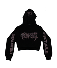 METAL BLADE BARBIE CROPPED HOODIE