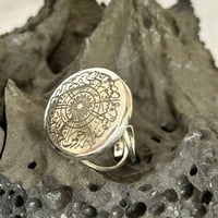 Image 1 of Arabic Calligraphy Bahá'í burial ring - sterling silver