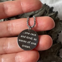 Image 3 of Waves of the same sea Bahá'í Necklace Quote Stainless Steel