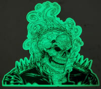 Image 2 of 4" Dan Ketch Ghost Rider glow-in-the-dark sticker 