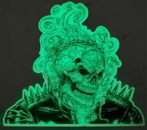 Image of 4" Dan Ketch Ghost Rider glow-in-the-dark sticker 