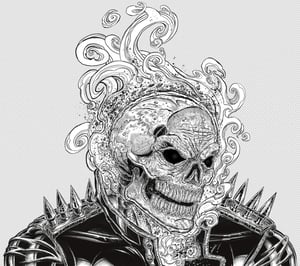 Image of 4" Dan Ketch Ghost Rider glow-in-the-dark sticker