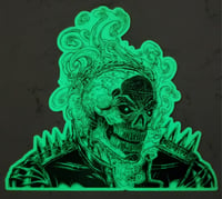 Image 2 of 4" Dan Ketch Ghost Rider glow-in-the-dark sticker (penance stare variant)