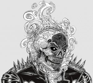 Image of 4" Dan Ketch Ghost Rider glow-in-the-dark sticker (penance stare variant)