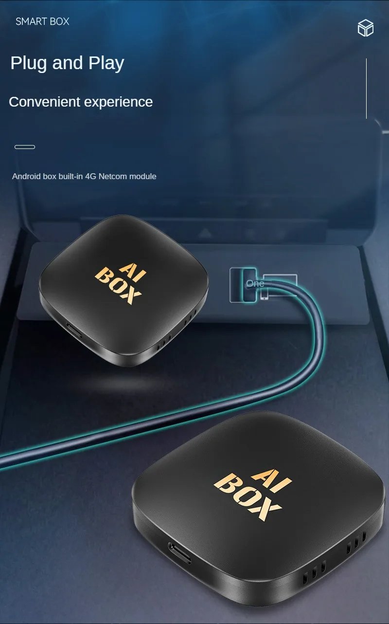 Android 13 AI Box Wired to Wireless Carplay Android Auto Adapter