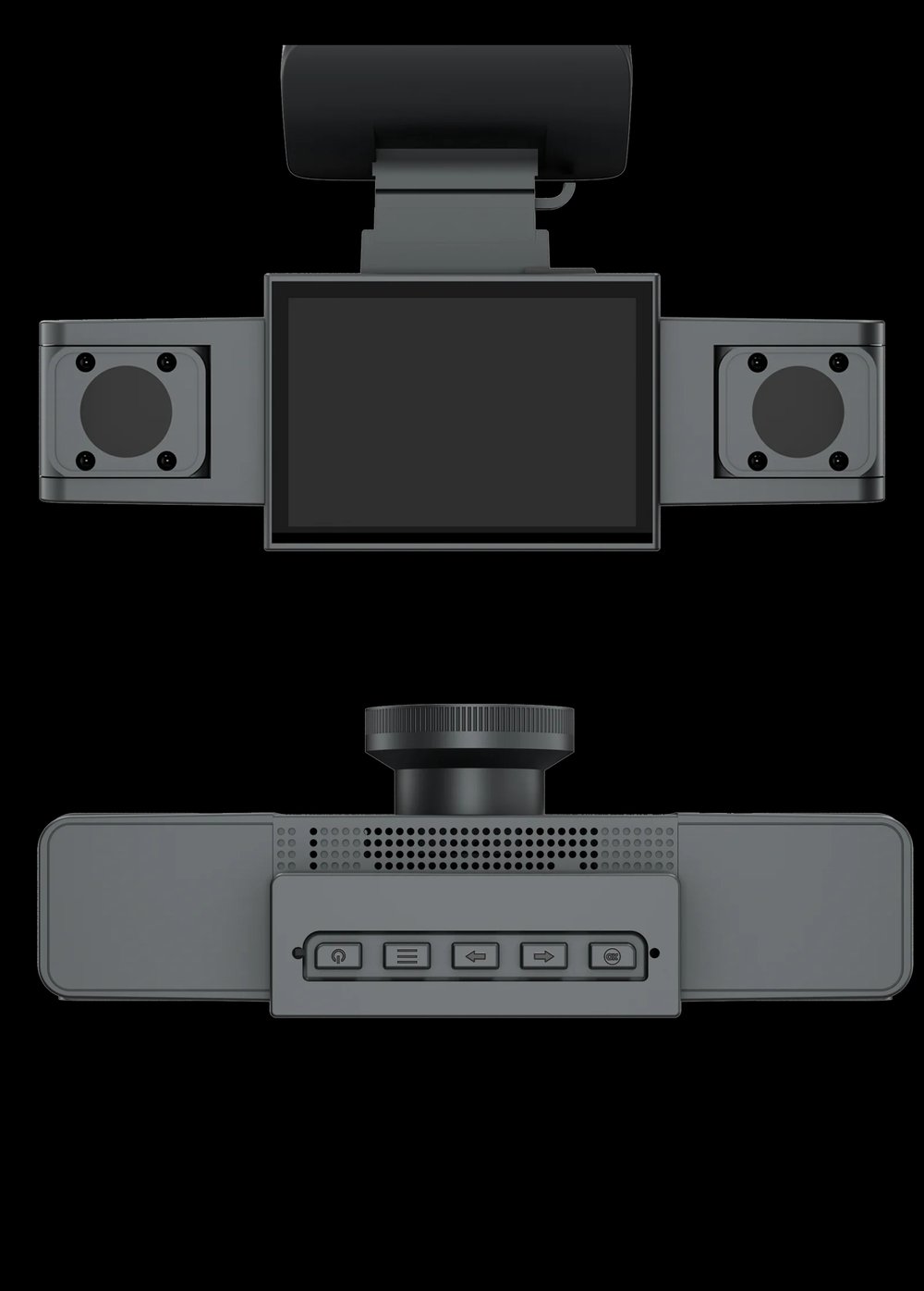 3 Channel Dash Cam Video Recorder with Rear View DVR and 24H Parking Monitor