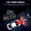 3 Camera Lens Car DVR 3-Channel Dash Cam with Dual Lens HD 1080P