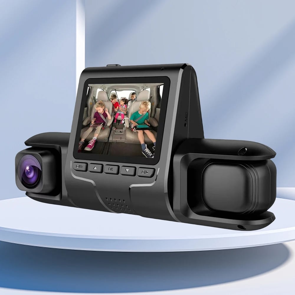 3 Camera Lens Car DVR 3-Channel Dash Cam with Dual Lens HD 1080P