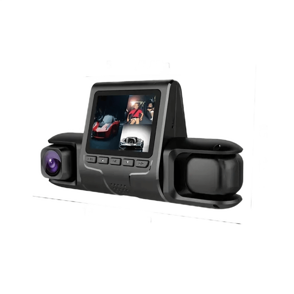 3 Camera Lens Car DVR 3-Channel Dash Cam with Dual Lens HD 1080P