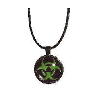 Image 1 of green biohazard necklace