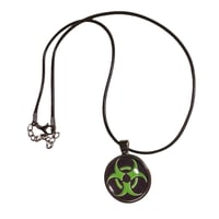 Image 2 of green biohazard necklace