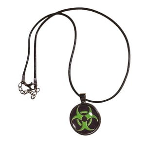 Image of green biohazard necklace